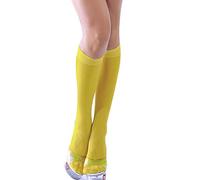 PrettyLoveHose Chaussettes Mi Bas Costume Ecoliere (Noir, Blanc, Rouge, Rose, Jaune, Orange, Violet,Beige) (Jaune)