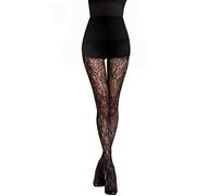 PrettyLoveHose Collant Résille Noir Motif Floral Ajouré Gardenia
