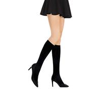 PrettyLoveHose Collant Voile Jacquard Chair Imitation Mi Bas Opaque Noir