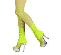 PrettyLoveHose Jambière Guêtres Danse 80s Taille unique (Noir, Blanc, Jaune, Bleu, Rose, Rouge, Vert, Orange) (Jaune Fluo)