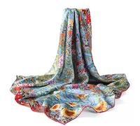 Prettystern 90cm Foulard Écharpe Carré en Soie Art Nouveau Gustav Klimt - le Jardin Aux Tournesols Tableau à L´huile P636