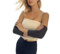 Prettystern chauffe poignet chauffe manchette bras femme en 100% Cachemire doux et chaud gris foncé