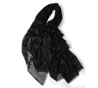 Prettystern dames 100% cachemire pashmina plume anneau léger étole frangée faite de fils de cachemire 200 fils fins noir noir