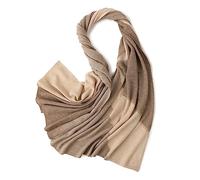 Prettystern Écharpe 100% Cashmere Poncho en cachemire Doux et chaud avec contraste de couleurs de fils d'or chatoyants 2. beige marron