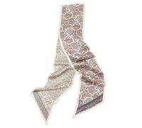 Prettystern Écharpe cravate en soie pure fine double épaisseur pour hommes et femmes printemps été gris argenté motif cachemire DS25