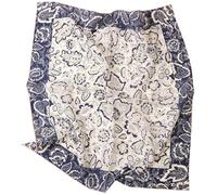 Prettystern Foulard en soie et coton 65/65 cm pour femmes et hommes printemps été écharpe en soie motif floral bleu SC04