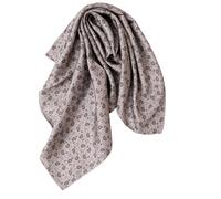 Prettystern Foulard en soie roulotté à la main pour femmes et hommes pur soie bandana été printemps 28 Paisley gris