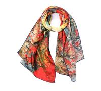 Prettystern Foulard long en soie pour femme coloré 160cm Art Prints - Le vignoble rouge à Arles P699