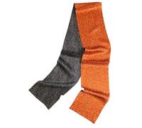 Prettystern Hommes Femmes 2 plis étroits Foulard en soie Foulard-cravate pour le printemps été Orange Noir DS11
