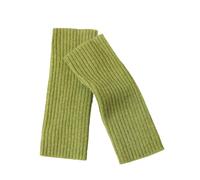 Prettystern Mitaine Gants Sans Doigts Femme en 100% Cachemire Laine à nervure Manchette Manchon Chauffe Main doux et chaud Vert