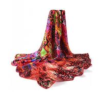 Prettystern P859 90cm Femme Echarpe Foulard Chale Carré De Crêpe Satin Soie L´art Modern Illustration Abstraite