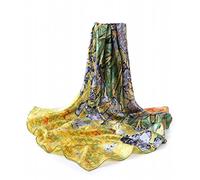 Prettystern P995 Femme 90cm étole carré Foulard Chale en Soie Tableau Imprimé D'art les Iris