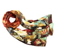 Prettystern peinture foulard Écharpe de soie 160cm oeuvres d'art de l´Impressioniste Roses et tournesols