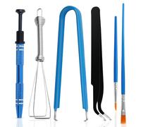 Pretwad Lot de 6 extracteurs de touches de clavier, extracteur de touches de clavier et extracteur de touches, 2 extracteurs de touches de clavier, 1 pince à épiler, 2 brosses de nettoyage, outil pour