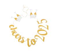 PRETYZOOM 1 ensemble Bannière de Décoration An Cheers To Arrière Plan Photo Brillant Accessoires de Fête Polyvalents pour Réveillon Décorations Maison et Bureau