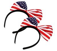 PRETYZOOM 1 Jeu Bandeau Drapeau Américain Couvre-chef Patriotique Content Bandana Bandeau Patriotique Pièces À Nœud Accessoire De Cheveux Du Jour De L'indépendance Chiffon 2 Pièces