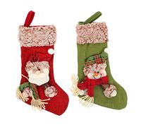 PRETYZOOM 1 Jeu Chaussettes De Noël De Fête pour Enfants À Butin Crochets pour De Noël Sapin De Noël Petits en Filet Petit Noël Ornements d'arbre De Noël Chiffon 2 Pièces