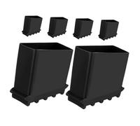 PRETYZOOM 1 Jeu Couvre-Pied D'échelle Support De Sol Couvre-Pieds D'escabeau des Vis Tapis D'échelle Échelle Carrée Pieds D'échelle Antidérapants Support De Voiture Black Caoutchouc 6 Pièces