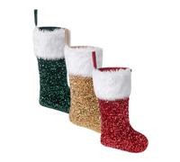 PRETYZOOM 1 Jeu De Noël Décor Suspendu Chaussette Noël Cru Ornement De Bonbons De Noël Titulaires Ornement Suspendu Cintres De Noël pour Arbre Guirlande en Tissu 3 Pièces