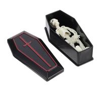 PRETYZOOM 1 Jeu mini crâne de cercueil mini figurine squelette jouet modèle de cercueil mini-cercueils Mini cercueil Accessoires de scène petit cercueil faveur de fête d'halloween Plastique