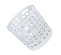 PRETYZOOM 1 Pc Panier De Rangement Pour Vêtements Seau Couvercle Déchets Paniers Entraver Corbeille Poubelle Tissé Panier à Linge Panier De Rangement Pliable Pp Blanche