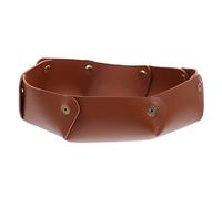 PRETYZOOM 1 Pc Portefeuille pour Clés Plateau De Commode Plateau Valet Homme Porte-clés Organisateur De Rangement De Bureau Organisateur De Stockage De Bureau Brown Cuir