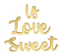 PRETYZOOM 1 Set Lettres en Bois Love is Sweet Dorées pour Décoration de Table Mariage Rustique, Panneau Amour, Atmosphère Romantique pour Shower Nuptial et Fête de Fiançailles