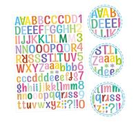 PRETYZOOM 10 feuilles Autocollants Chiffres et Lettres Colorés Imperméables Alphabet Stickers pour Porte et Décoration Intérieure Faciles à Poser et Réutilisables