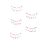 PRETYZOOM 10 Pièces Bannière de fête de bébé bienvenue bébé fille bannière panneau de shower de banderole Papier rose