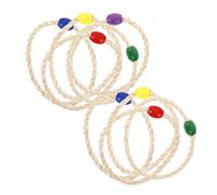 PRETYZOOM 10 pièces Jeu de Lancer Anneaux Corde de Jute pour Garçon Fille Jeu Adresse Portable pour Fêtes Jardin et Activités Extérieures Améliore la Coordination Main-œil