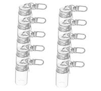 PRETYZOOM 10 Pièces Mini Glass Bottle Keyrings Drifting Wish Bottles With Metal Lids And Cross Charms Portable Spell Jars For Diy Crafts And Travel Souvenirs