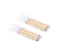 PRETYZOOM 10 pièces Nail Art Pen Double-end Wooden Rod For Manicure And Nail Design Each Fine Dotting And Painting Tools For Sculpting Carving