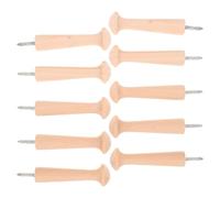 PRETYZOOM 10 Pièces Patère Murale en Bois Massif 3,8 Pouces, Crochet à Vis | Finition Brute, Design Rustique et Ferme, pour Entrée et Maison, Beige, Métal, Installation Facile