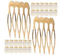 PRETYZOOM 100 Peignes Latéraux Dorés en Métal, Accessoires pour Cheveux Diy, Peignes à Glissière Simples 5 Dents, pour Coiffures de Mariage, Voiles et Créations Personnalisées, Usage