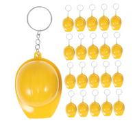 PRETYZOOM 100 Pièces Keychain à Thème Architectural Porte-clés D'ingénieur Course Chapeau De Construction Porte-clés Mini Chapeau De Construction Casque Miniature Plastique Jaune