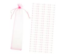 PRETYZOOM 100 Pièces Paquet en Organza Rose pour Éventails Pliants et Petits Objets, Design à Cordon, Protection Anti-poussière, Respirants, pour Mariage et Nuptiale