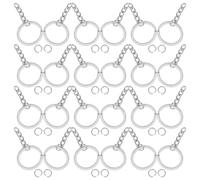 PRETYZOOM 100 pièces Porte-clés Métal Argentés avec Chaîne Maillons Ajustable Anneaux Ouverts pour Bijoux DIY et Artisanat