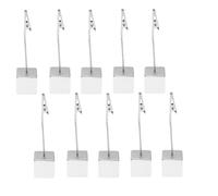 PRETYZOOM 10pcs Porte-mémo en Résine Cubique Pinces Crocodile Argentées, Support Bureau pour Notes et Documents, pour Bureau et Fêtes