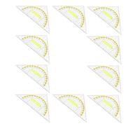 PRETYZOOM 10pièces Règle Angle pour Dessin Équerre Plastique Transparente avec Poignée Kit Géométrique Multifonctionnel pour École Garçon Fille et Travaux de Mesure