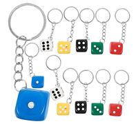 PRETYZOOM 12 Pcs Résine Dés Porte-Clés Porte-Clés Mignon à Main Pendentif Charmes pour Fête Favorise Les (Bleu Vert Rouge Noir Blanc Beige)