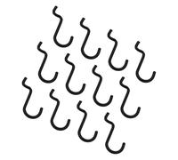 PRETYZOOM 12 Pièces Crochets Muraux à Grille en Fer Noir, Fixation Double Fil Résistante la Déformation, Structure Compacte pour Panneaux Perforés et Affichage en Supermarché