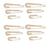 PRETYZOOM 12 Pièces Lot de Broches Épingle à Nourrice Cristal pour Cardigan Foulard Robe Métal Doré Pinces Châle Chemise