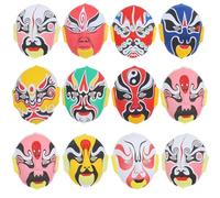 PRETYZOOM 12 Pièces Masque D'opéra de Pékin Floqué, Plastique Léger