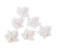 PRETYZOOM 12 pièces Pendentifs Ange Résine Baroque Miniatures Accessoires DIY pour Porte-clés Créatifs Ornements Artisanaux Légers et Durables