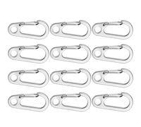 PRETYZOOM 12 pièces Porte-clés Mini D-Forme Alliage Résistant Clip Ceinture Robuste pour Outils et Trousseau Anneau Métallique pour Hommes Usage Quotidien et Pratique
