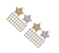 PRETYZOOM 120 Pièces Pendentif décoration de Noël Faveur de Photo étoile à Branches décorations d'étoiles de Sapin de noël décor de Toile de Fond Plastique