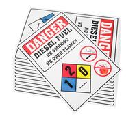 PRETYZOOM 12feuilles Autocollants Interdiction de Fumer et Flamme Autocollants Avertissement Station-service Signalisation Sécurité Auto-adhésive pour Espaces Commerciaux et Extérieurs