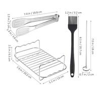 PRETYZOOM 12pièces Acier Inoxydable Pour Friteuse à Air Plateau De Cuisson Brochettes Et Pince Pour Cuisiner Légumes Et Viandes
