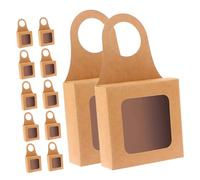 PRETYZOOM 12pièces Boîte à Bouteilles avec Fenêtre Coffret Cadeau Papier pour Vin Domestique Boîte De Rangement Vintage pour Cadeaux
