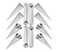 PRETYZOOM 12pièces Moules à Cornet Crème Pâtissière Inox Réutilisables Forme Tubulaire pour Croissants Pâtisseries Cuisson Facile et Stable